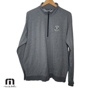Travis Mathew Mens XL Grey U.S. Open L/S Athletic 1/2 Zip Pullover Golf Sweater